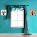 Teal Sheer Window Scarf Valance 55 x 360 for Elegant Home Decor - Grey Teal Variation