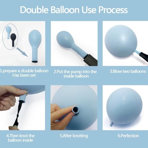 Blue Black Silver Balloon Garland Kit - Double Stuffed Latex Balloons for Birthday Wedding Graduation Baby Shower Party Decorations - Variation: Blue Black Silver