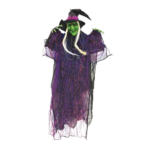 Halloween Hanging Witch Decor - Spooky 51-Inch Fabric Creature for Indoor Parties