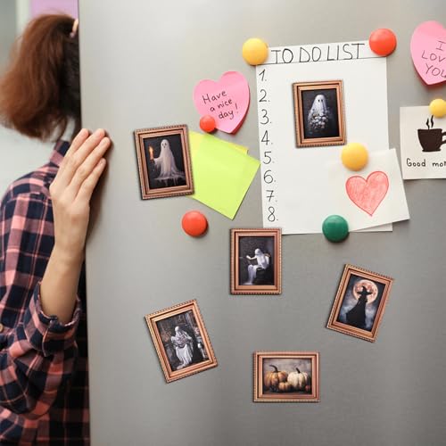 Halloween Ghost Pumpkin Witch Magnet Art Frame Set - 6PCS Halloween Decorations with Variation Ghost Pumpkin Witch