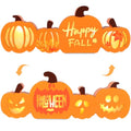 Reversible Wooden Halloween & Fall Pumpkin Decor with Warm LED Light