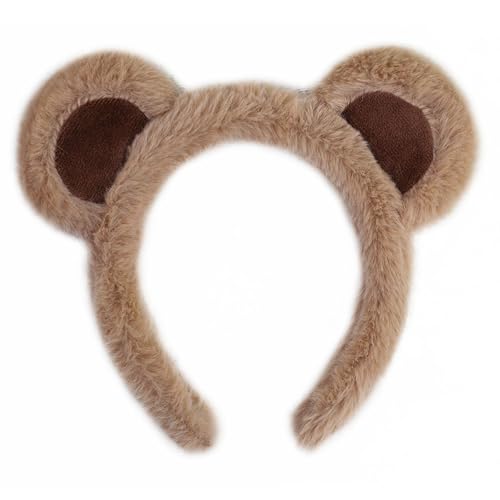 Khaki Bear Ears Headband Animal Hair Accessory for Cosplay & Party