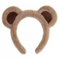 Khaki Bear Ears Headband Animal Hair Accessory for Cosplay & Party
