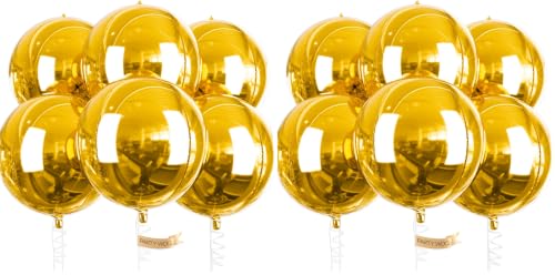 Gold Large 4D Foil Balloons - 6 Pack 22 Inch Party Decor - Variation of THIS listing