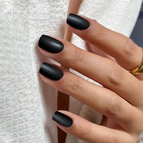Halloween Matte Carbon Black Semi Cured Gel Nail Art Sticker Wrap - 20 Strips