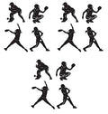 Softball Silhouette Cutouts 12-Pack - Sports Theme Birthday Decorations