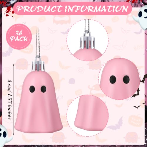 36 Pcs Halloween Ghost Tree Ornaments - White, Pink, Green, Purple Decor