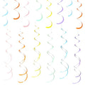 Black 30Pcs Colorful Ceiling Swirl Foil Party Decorations Hanging Streamers