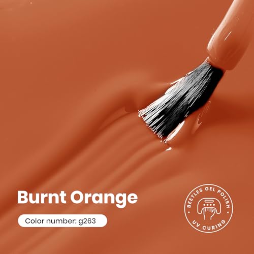 Beetles Orange Gel Nail Polish - 15ML Burnt Orange with Creme Brown Variation