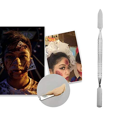 Salmue Modeling Scar Wax with Stainless Steel Double-Ended Spatula - Special Effects FX Makeup Tool - Variation S