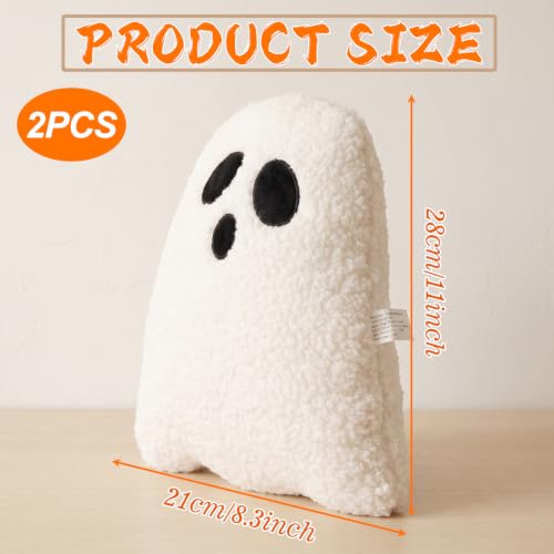 2 Pack Ghost Plush Pillows for Halloween Indoor Decorations