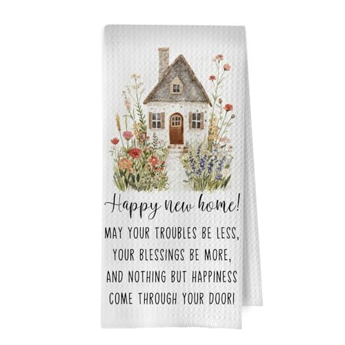 New Home Kitchen Towels - Housewarming Gift Waffle Dish Towels - Variation 05