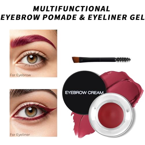 Waterproof Brow Pomade with Brush - #09 Wine Long-Lasting Eyebrow Makeup