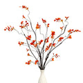 Fall Orange Faux Leaf Stems for Vase - 38.8in 3-Pack, Adjustable Autumn Decor