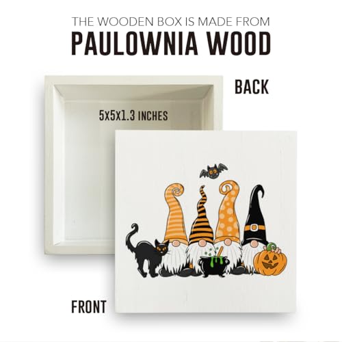 Rustic Fall Wooden Sign Decor - Gnome Pumpkin Halloween Home Office Bedroom Accent