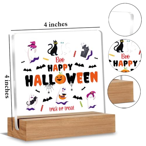 Halloween Coworker Gift Acrylic Ghost Decor for Office & Home - 4x4 Inches