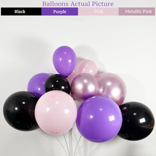 Gothic Balloon Arch Kit with Braid Foil Balloon - 148pcs Halloween Party Decorations
