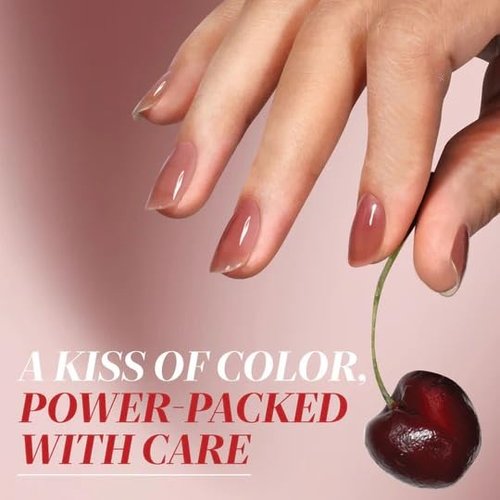 LONDONTOWN Perfecting Nail Veil, Sheer, Buildable Nail Tint Plus Nail Strengthener, Hydrates & Conditions Nails, #10 Cherry Cola, 0.4 Fl Oz