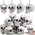 Skull Halloween Hanging Tree Ornaments - 12 Pieces, 4.3 x 4.3 x 3.15 Inches