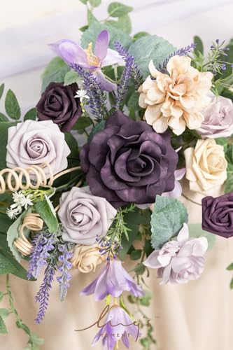 Purple Artificial Flower Garland 9 FT Wedding Arch Decor - Lavender Variation