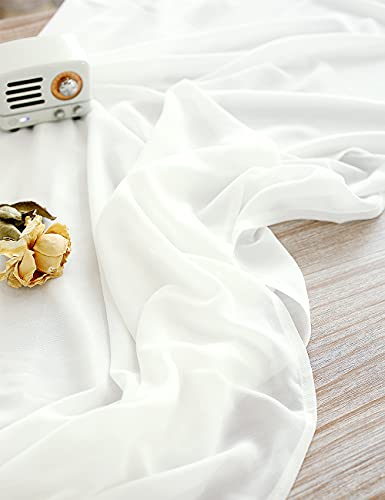 White Chiffon Wedding Table Runner 27x216 Inch - Elegant Bridal & Party Decor