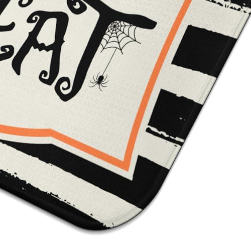 Halloween Trick or Treat Microfiber Dish Drying Mat - 16x18 Inch, Black & White