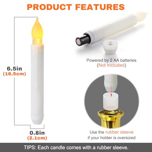48 Pack Battery Operated Flickering LED Taper Candles Halloween Christmas Home Decor - Variation of THIS listing