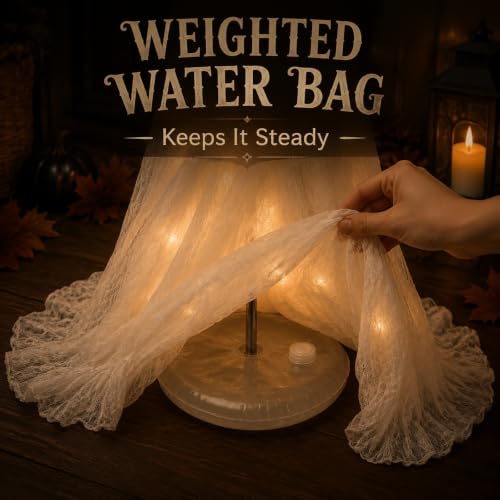Medium 2-Pack Ghost Halloween Decor Set - USB Powered with Remote Lights