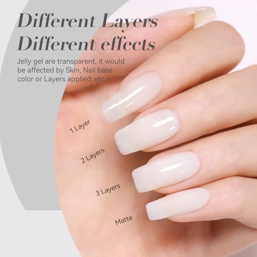 Milky White Gel Polish - Sheer Translucent Neutral Nail Polish - 15ml - Born Pretty Variation