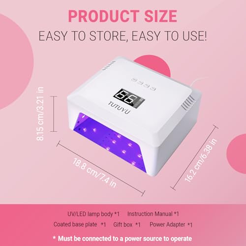 White 72W UV LED Nail Lamp with 4 Timers Auto Sensor for Gel Polish - T17