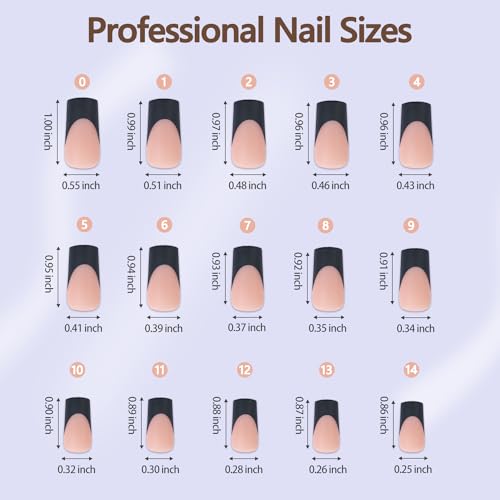 Misssix 240Pcs Long Square Press-On Nail Tips - Brown Base Variation BF-35