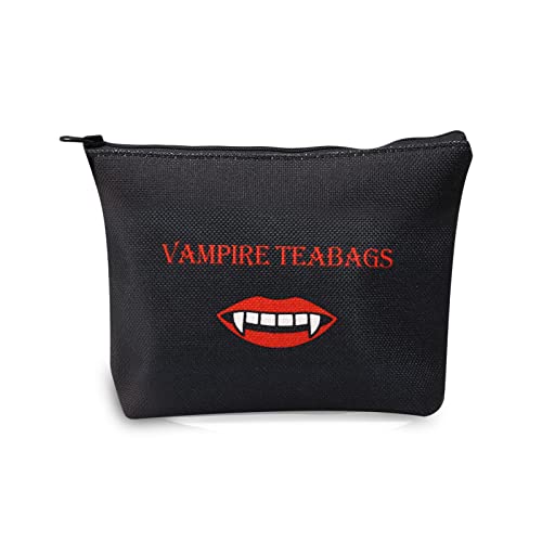 Vampire Teabag Makeup Bag - Black - Funny Vampire Lovers Gift for Women Fans - Variation of Vampire Teabag-Black