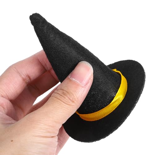 Mini Felt Witch Hats 6-Pack for Halloween Wine Bottle Decorations