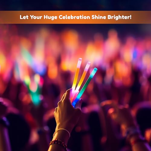 Glow Fever Glow in The Dark Glow Sticks Bulk Party Pack - Multi Color 100 Count with End Caps & Lanyards - Neon Party Favors for Events