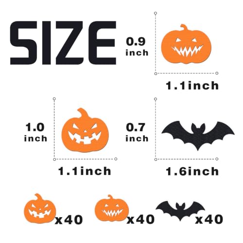 Halloween Confetti Set – Bats & Pumpkins for Table Decor, 120 Pieces