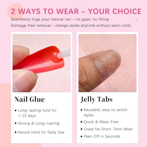 Black Stiletto Press On Nails Long Fake Nails - 144pcs with Glue & Tabs - AddFavor