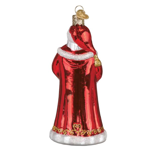 Glass Blown Christmas Santa Ornament - Handcrafted Holiday Tree Decoration