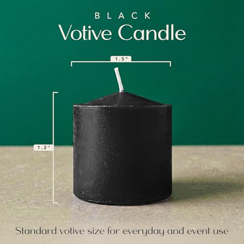 Black Votive Candles Unscented Pack of 72 - 2 Inch Decor Wedding Centerpiece