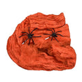 Halloween Spider Web Decorations with Spiders - Orange Creepy Cobwebs
