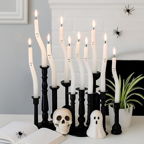 Halloween Ghost Taper Candles - 10 Indoor Spooky Candle Decorations