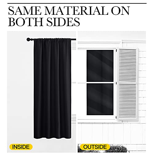 NICETOWN Halloween Kitchen Window Curtains Over Sink Blackout Drapes - 2 Panels, 42W x 30L, Black, Variation of THIS listing
