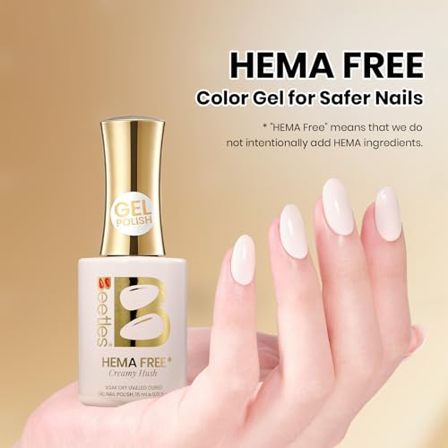 Beetles White Gel Nail Polish Creamy Hush 15ML - Long Lasting White Manicure