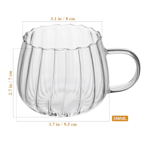 Glass Pumpkin Cups Set of 4 - Creative Drinkware for Coffee Tea and Juice