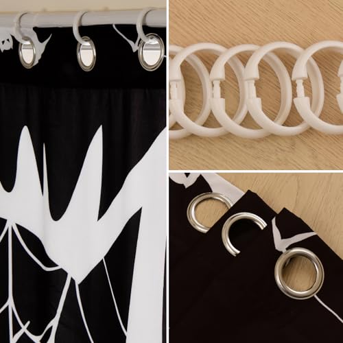 EVENHUG Halloween Shower Curtain with Hooks - Waterproof 72x72 Inch Black/72" x 72"