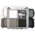 DE'LANCI Black Gray Smokey Eyeshadow Palette - 4 Colors, Matte & Glitter Finishes, Vegan & Waterproof