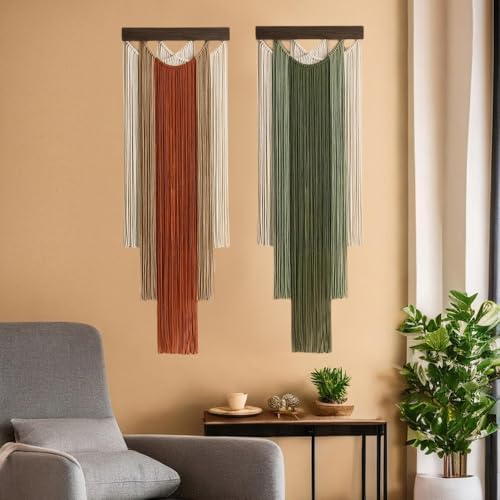 Macrame Wall Hanging Boho Fiber Tapestry - 15.7x47.2Inch, Variation B