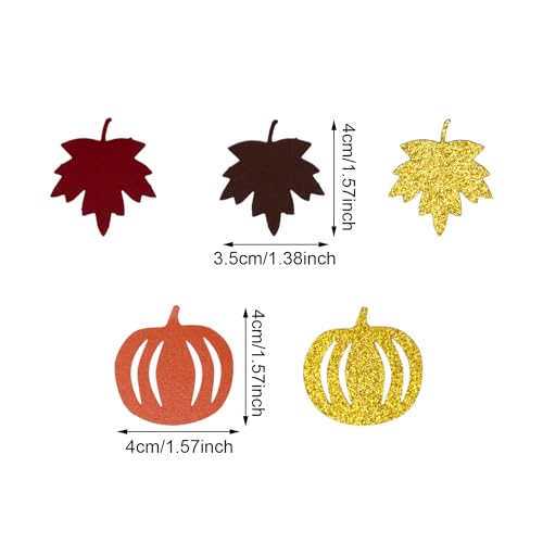 Fall Maple Leaf Pumpkin Confetti for Halloween Thanksgiving Christmas Party Decoration - 2 Bags