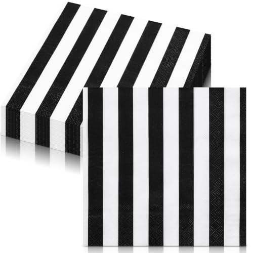 Halloween Paper Napkins Gothic Striped Pack of 50 - Party Tableware