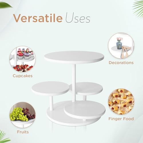 White 4-Tier Cupcake Stand Set for 50 Cupcakes - Party & Wedding Decor