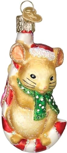 Christmas Mouse Glass Blown Ornament - Handcrafted Holiday Decoration - Christmas Tree Ornament - Variation of THIS listing